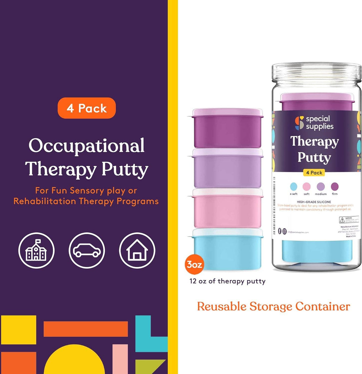 Therapy Putty Set - Hand Strengthening & Stress Relief for Kids ...